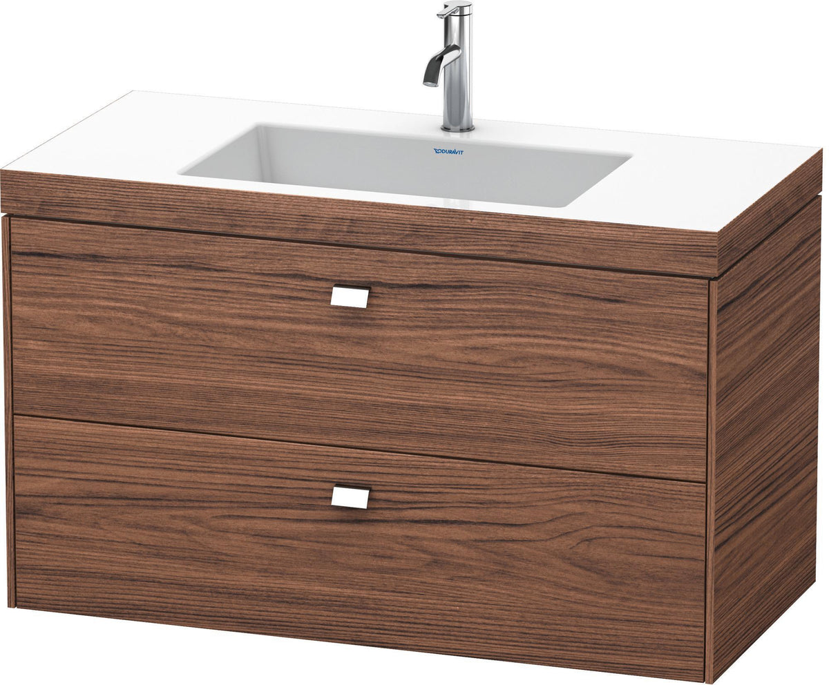 DURAVIT Brioso c-bonded Waschtischset 1000 mm mit Vero Air Waschtisch, 2 Schubkästen, Betongrau Matt