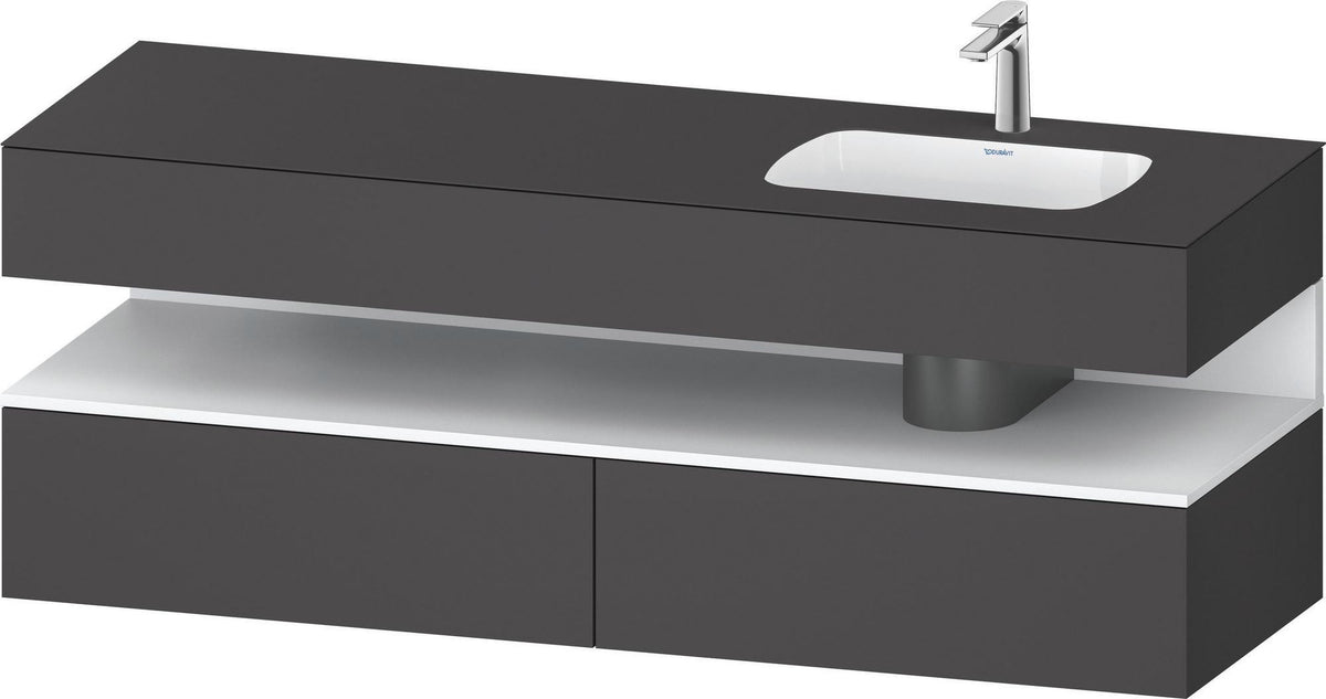 DURAVIT Qatego Einbauwaschtisch mit Konsolenwaschtischunterbau 1600 mm Weiß Matt
