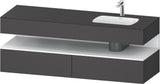 DURAVIT Qatego Einbauwaschtisch mit Konsolenwaschtischunterbau 1600 mm Weiß Matt