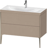 DURAVIT XViu Waschtischunterbauset 1000 mm, 2 Auszüge, champagner matt/basalt matt, c-bonded