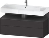 Duravit Qatego Waschtischunterbau 1190 mm – Weiß Matt mit Eiche Schwarz Nische, 1 Auszug, LED