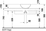 Duravit Design Classics Aufsatzbecken Bacino 420 mm rund, weiß, mit Überlauf und WonderGliss