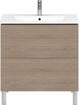 DURAVIT L-Cube Waschtischunterbau amerikanisch Nussbaum 820 mm mit 2 Auszügen und Tip-On-Technik