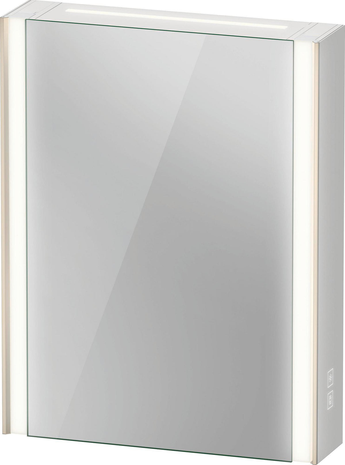 DURAVIT XViu Spiegelschrank 620x800x156 mm, rechts, LED, champagner matt – mit Front- und Innenspiegel