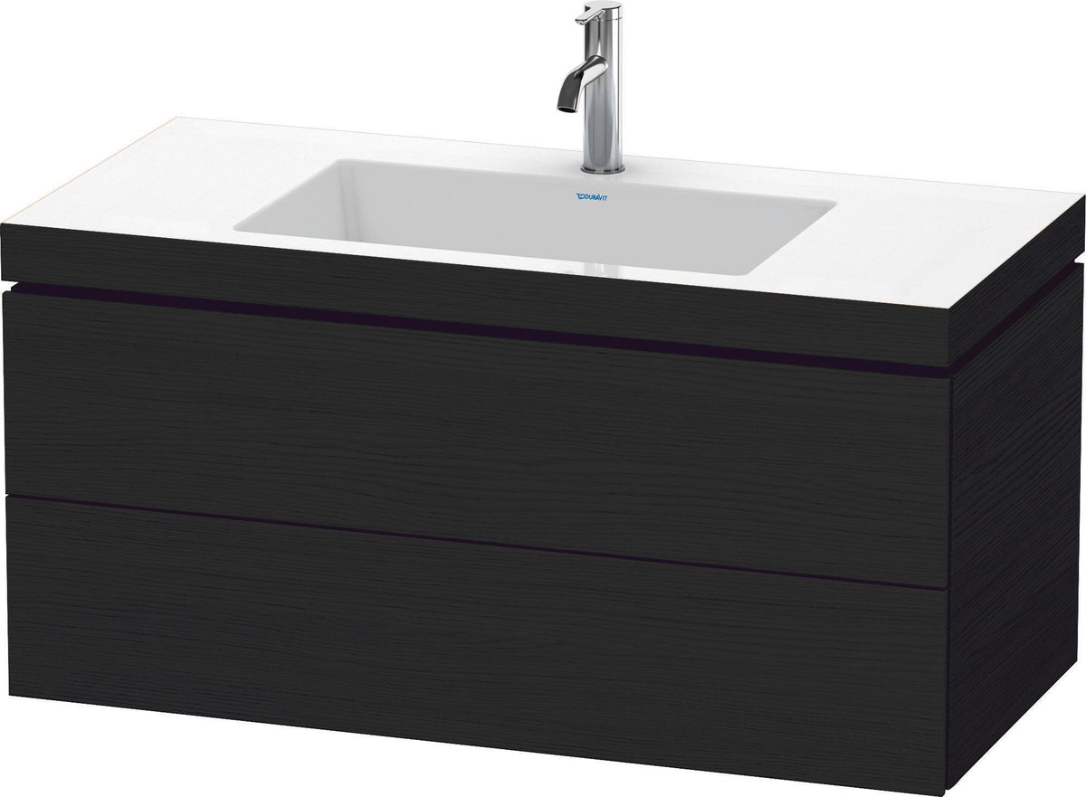 Duravit L-Cube Waschtischset c-bonded 1000 mm Eiche Schwarz mit Vero Air Waschtisch und 2 Schubkästen