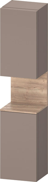 DURAVIT Qatego Hochschrank 400 mm Eiche Schwarz Matt – 2 Türen, Soft-Close, Tip-on