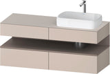 DURAVIT Qatego Konsolenwaschtischunterbau 1400 mm Weiß Matt Eiche Schwarz Matt wandhängend