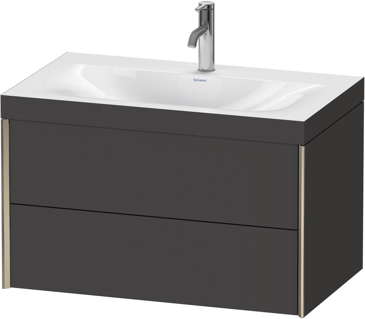 DURAVIT XViu c-bonded Waschtischset 800 mm wandhängend mit 2 Schubkästen und Tip-on-Technik