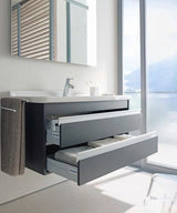 DURAVIT Möbelwaschtisch Starck 3 850 mm mit Überlauf, 1 Hahnloch, weiß – Wandhängend