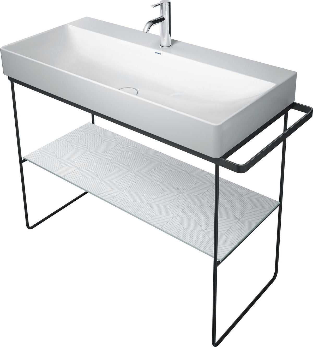 Duravit DuraSquare Metallkonsole höhenverstellbar mit Handtuchhalter links/rechts Chrom