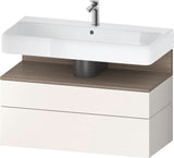 DURAVIT Qatego Waschtischunterbau 990 mm Eiche Terra Matt mit LED-Nischenbeleuchtung
