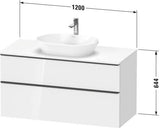 DURAVIT D-Neo Konsolenwaschtischunterbau 1200 mm Eiche Schwarz Matt mit Bronze Griff