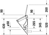 DURAVIT Urinal Starck 1 von Philippe Starck – 320x285 mm, weiß, ohne Fliege, mit WonderGliss