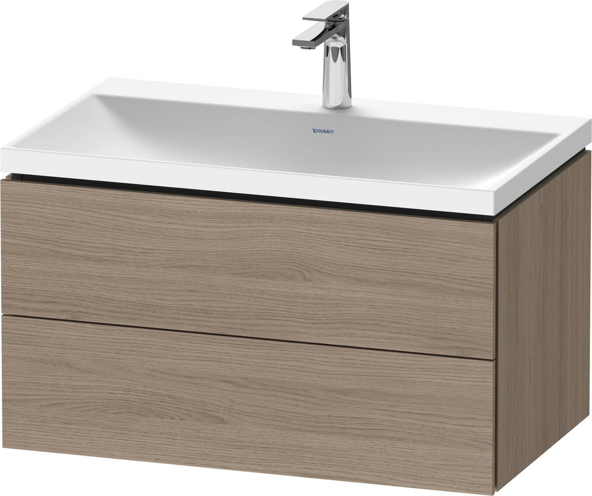 DURAVIT L-Cube c-shaped Waschtischset 800x480x480 mm Amerikanischer Nussbaum Matt mit Tip-on Technik