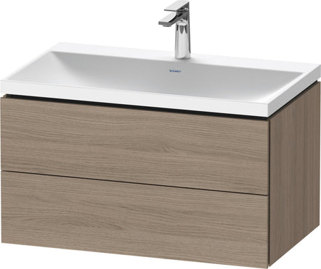 DURAVIT L-Cube c-shaped Waschtischset 800x480x480 mm Amerikanischer Nussbaum Matt mit Tip-on Technik