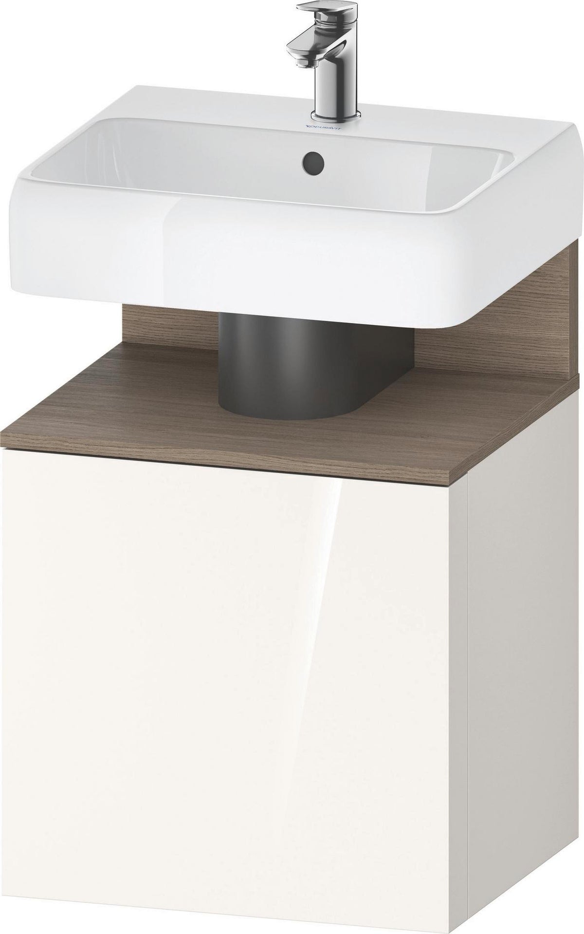 DURAVIT Qatego Waschtischunterbau 490 mm Eiche Terra Matt, wandhängend, 1 Tür links, Tip-On