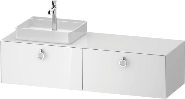 Duravit White Tulip Waschtischunterbau 1600 mm Nussbaum links von Philippe Starck