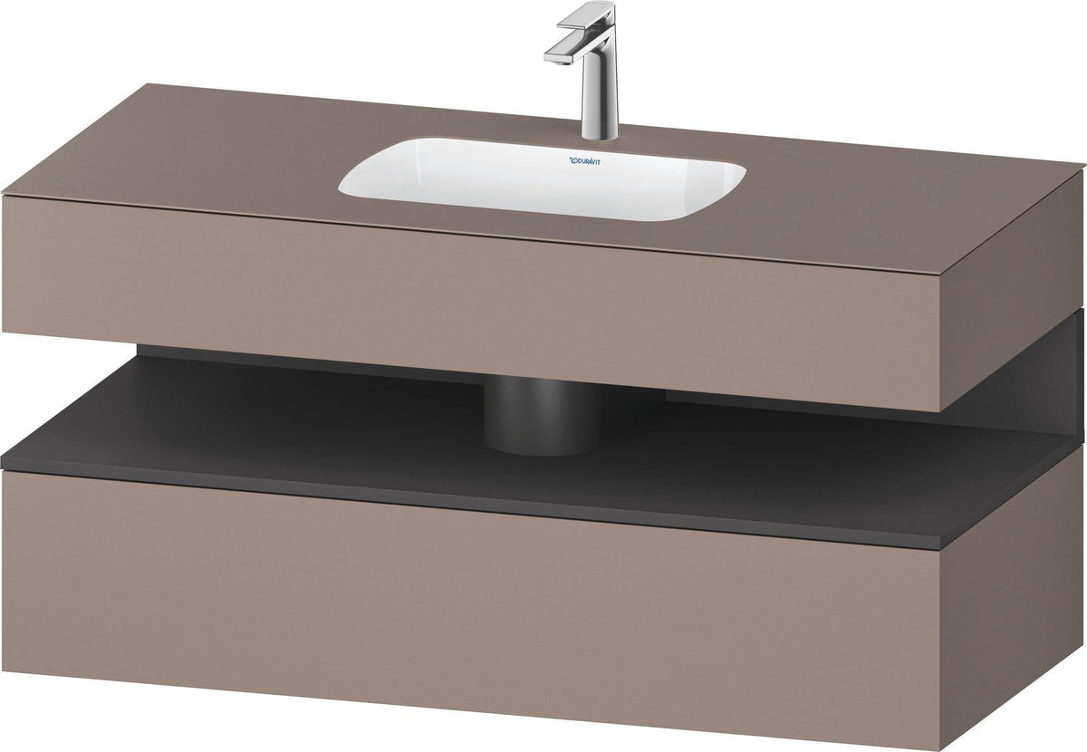 DURAVIT Qatego Studio F. A. Porsche Einbauwaschtisch mit Konsolenwaschtischunterbau 1200 mm Weiß Matt