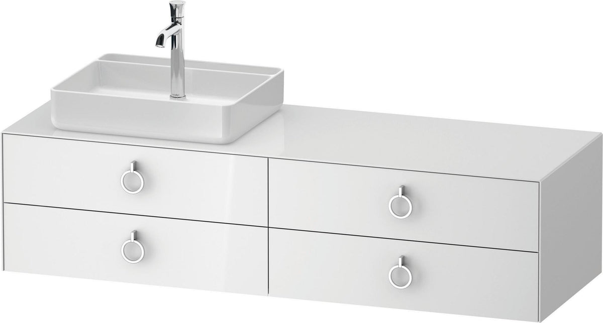DURAVIT White Tulip Konsolenwaschtischunterbau 1600 mm, 4 Schubkästen, Weiß Seidenmatt, Philippe Starck