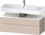 Duravit Qatego Waschtischunterbau 1190 mm – Weiß Matt mit Eiche Schwarz Nische, 1 Auszug, LED
