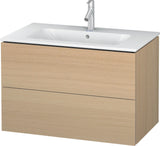 Duravit L-Cube Waschtischunterbau 820 mm taupe matt mit 2 Schubkästen und Tip-On-Technik