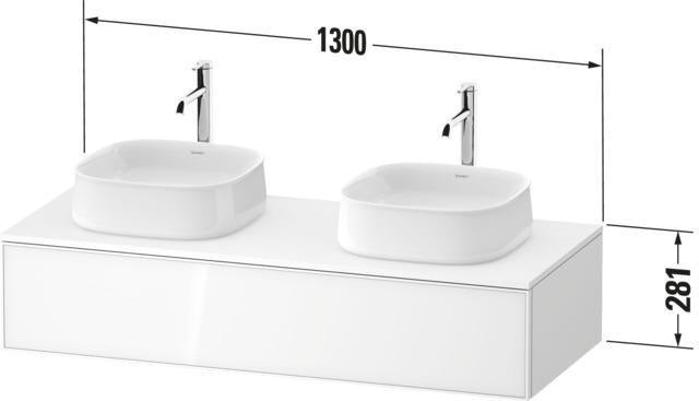 Duravit Zencha Konsolen-Waschtischunterbau 1300 mm Eiche Anthrazit mit Tip-on und Soft-Close