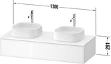Duravit Zencha Konsolen-Waschtischunterbau 1300 mm Eiche Anthrazit mit Tip-on und Soft-Close