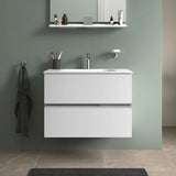DURAVIT Sivida Spiegelablage 800x115x35mm Chrom/Weiß Matt – Montage unter Spiegel inkl. Befestigungsmaterial