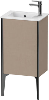 Duravit XViu Waschtischunterbau bodenstehend 594 mm mit 1 Tür in Basalt Matt – ohne Griff, mit Tip-On-Technik