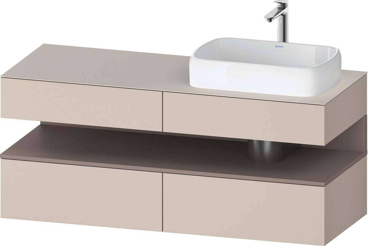 DURAVIT Qatego Konsolenwaschtischunterbau 1400 mm Weiß Matt Eiche Schwarz Matt wandhängend