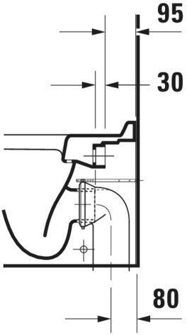 DURAVIT Stand-WC Starck 3 560 mm Tiefspüler, Abgang waagerecht, weiß