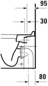 DURAVIT Stand-WC Starck 3 560 mm Tiefspüler, Abgang waagerecht, weiß