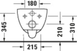 DURAVIT D-Code 2.0 Wand-WC compact 480 mm spülrandlos Weiß