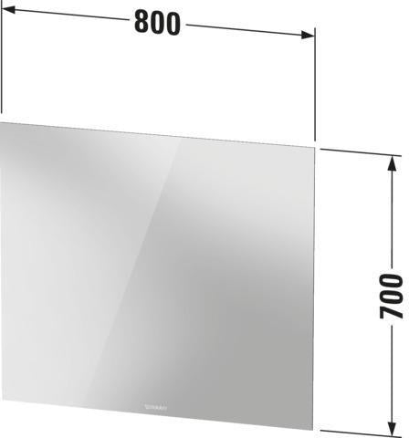 DURAVIT Licht & Spiegel Wandspiegel 600x700mm IP44 mit Beleuchtung und Schalter – matt, inkl. Befestigungsmaterial