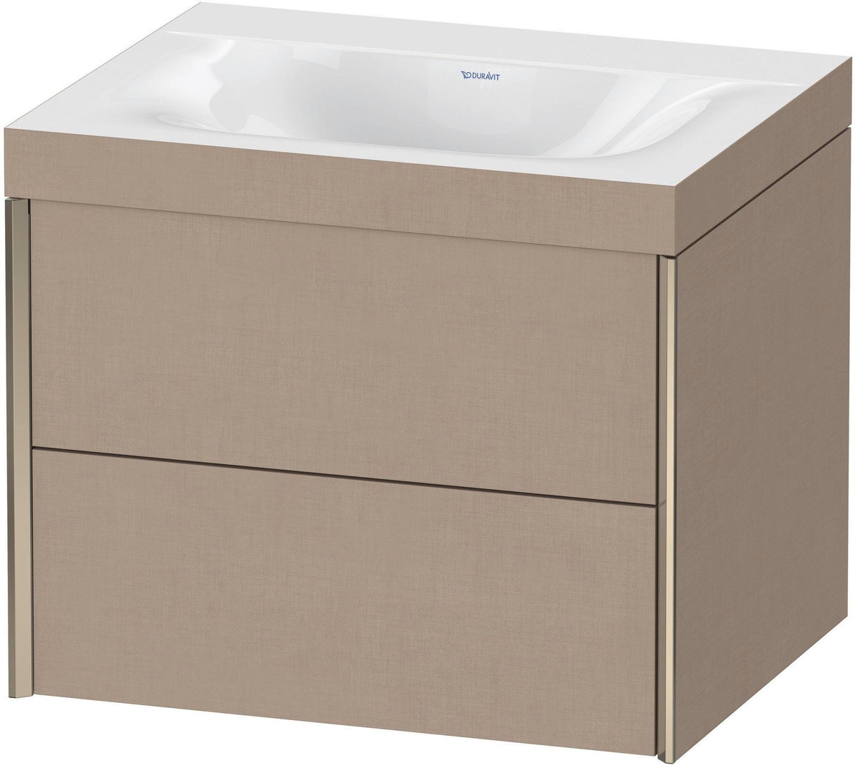 Duravit XViu Waschtischunterbau 600 mm, 2 Schubkästen, champagner matt/basalt matt