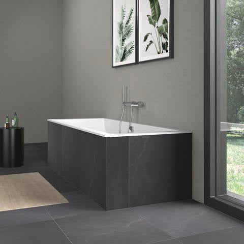DURAVIT DuraSquare Einbau-Badewanne 1800x800 mm Weiß Matt mit Fußgestell und 2 Rückenschrägen