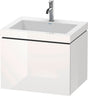 DURAVIT L-Cube c-bonded Waschtischset 600 mm mit Vero Air Waschtisch, 1 Auszug, Weiß Hochglanz