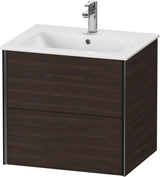 DURAVIT XViu Waschtischunterbau wandhängend 610 mm, 2 Schubkästen, weiß matt – ohne Griff, mit Tip-On-Technik