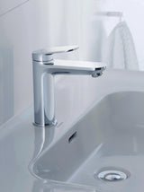 DURAVIT Wave Einhebel-Waschtischmischer mit MinusFlow Zugstange, Chrom – 122 mm Ausladung