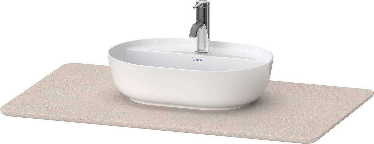 DURAVIT Luv Quarzsteinkonsole 988 mm, 1 Ausschnitt, Weiß Struktur, ohne Beleuchtung