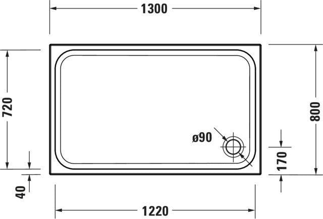 DURAVIT D-Code Duschwanne 1300x800x85 mm Weiß Sanitäracryl rechteckig