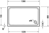 DURAVIT D-Code Duschwanne 1300x800x85 mm Weiß Sanitäracryl rechteckig