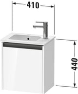 Duravit Ketho.2 Waschtischunterbau 410 mm Eiche Terra matt, Türanschlag links, wandhängend