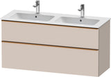 Duravit D-Neo Waschtischunterbau 1280 mm betongrau matt – wandhängend, 1 Auszug, Bronze Griff