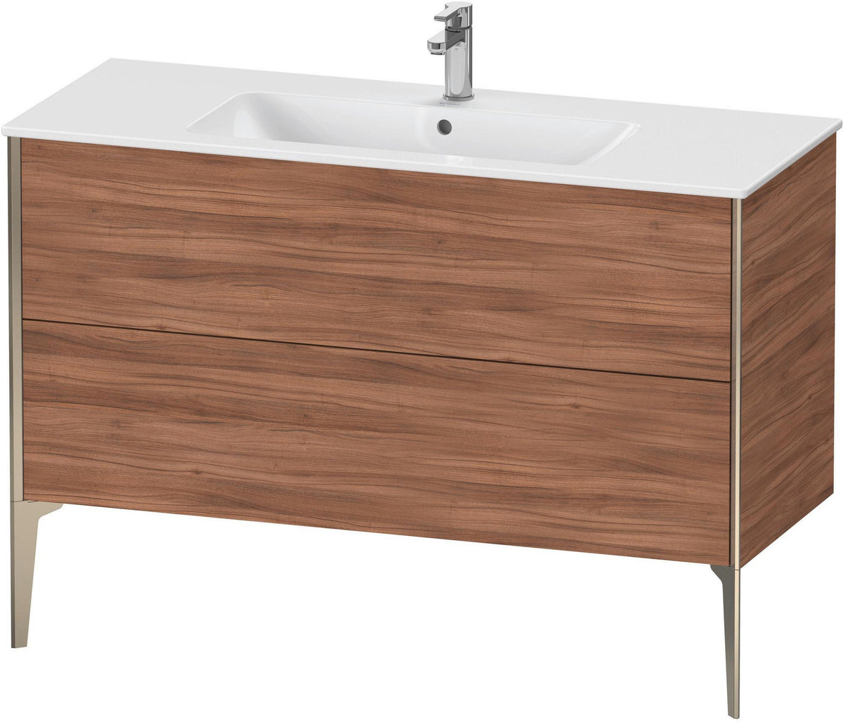 DURAVIT XViu Waschtischunterbau bodenstehend 1210 mm, 2 Auszüge, champagner matt/weiß matt