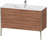 DURAVIT XViu Waschtischunterbau bodenstehend 1210 mm, 2 Auszüge, champagner matt/weiß matt