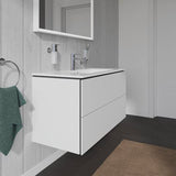 Duravit L-Cube Waschtischunterbau 1020 mm taupe matt – wandhängend, 2 Schubkästen, Tip-On