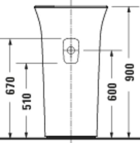 DURAVIT White Tulip Freistehender Waschtisch 500 mm ohne Überlauf mit WonderGliss