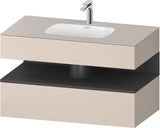 DURAVIT Qatego Einbauwaschtisch mit Konsolenwaschtischunterbau 1000 mm, 1 Auszug, antibakteriell