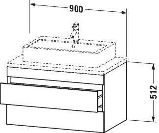 DURAVIT DuraStyle Konsolenwaschtischunterbau 900 mm Eiche Terra/Weiß Matt, 2 Schubkästen, wandhängend